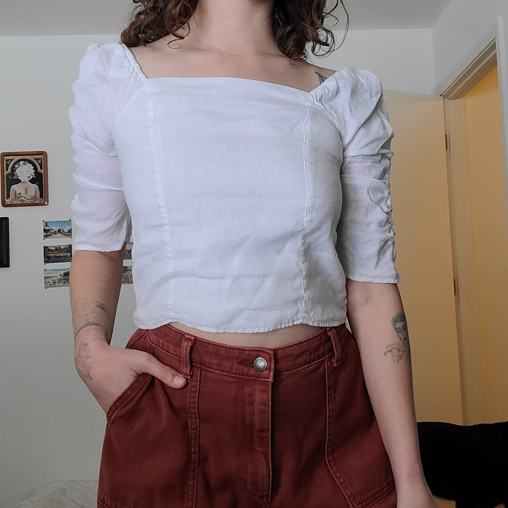 ☆SOLD☆ puff sleeve square neck top